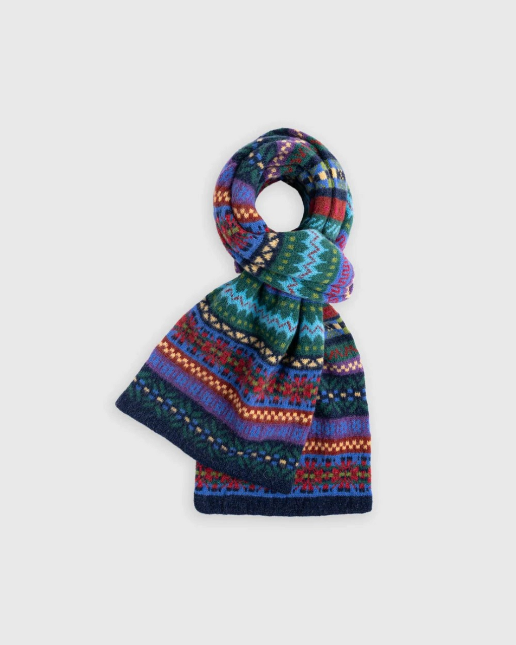 Écharpe Merci Paris Howlin' en laine d'agneau brossée à motifs jacquard Fair Isle multicolores