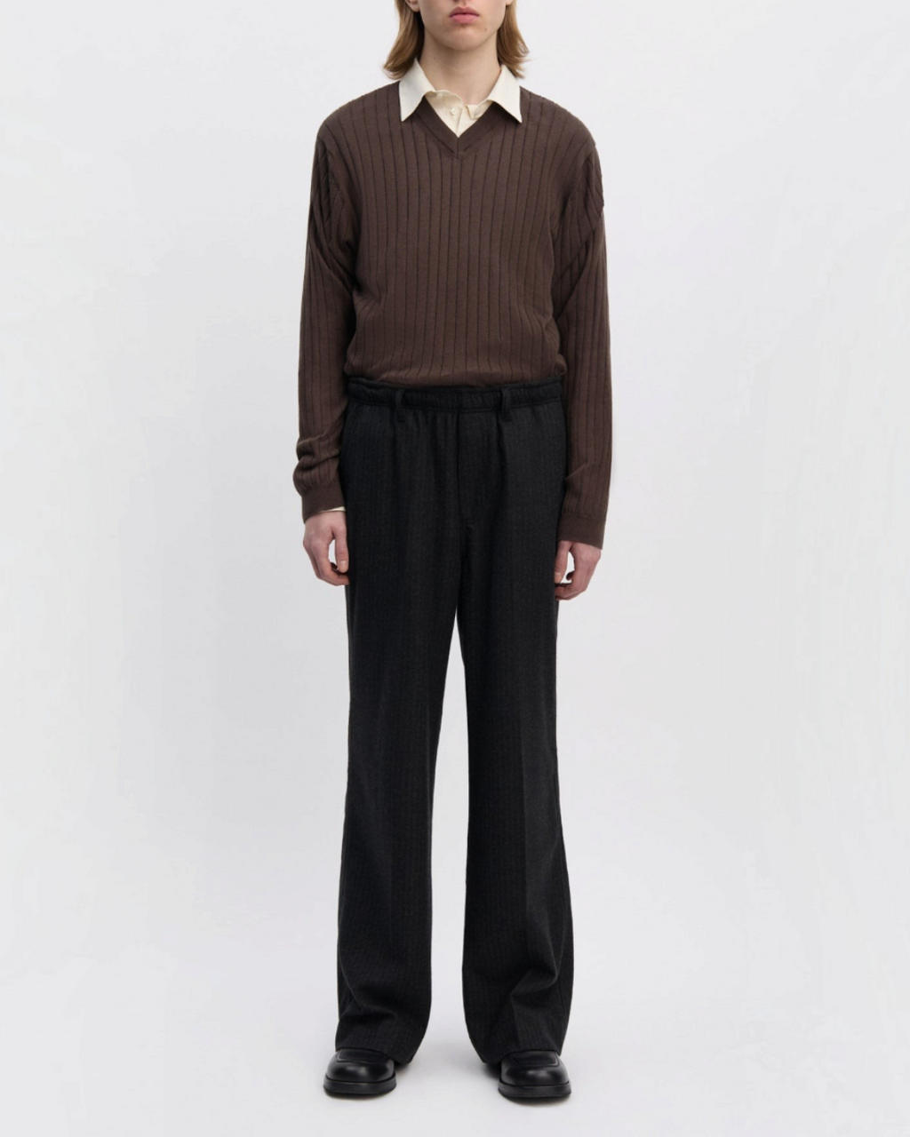 Another Aspect - 6.0 pants - Black with fine stripes