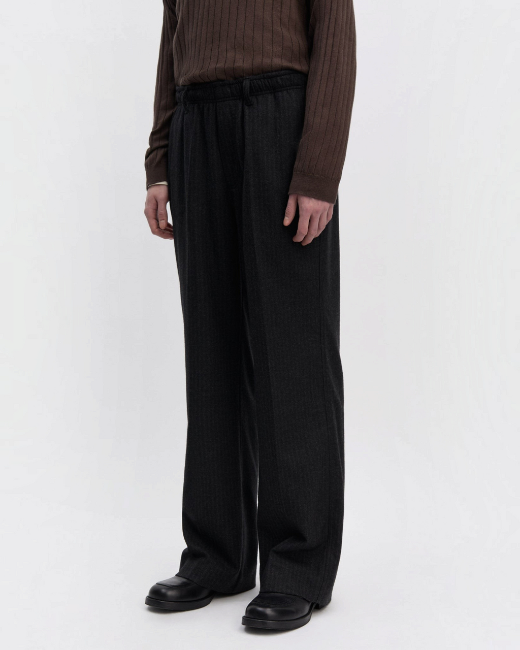 Another Aspect - 6.0 pants - Black with fine stripes