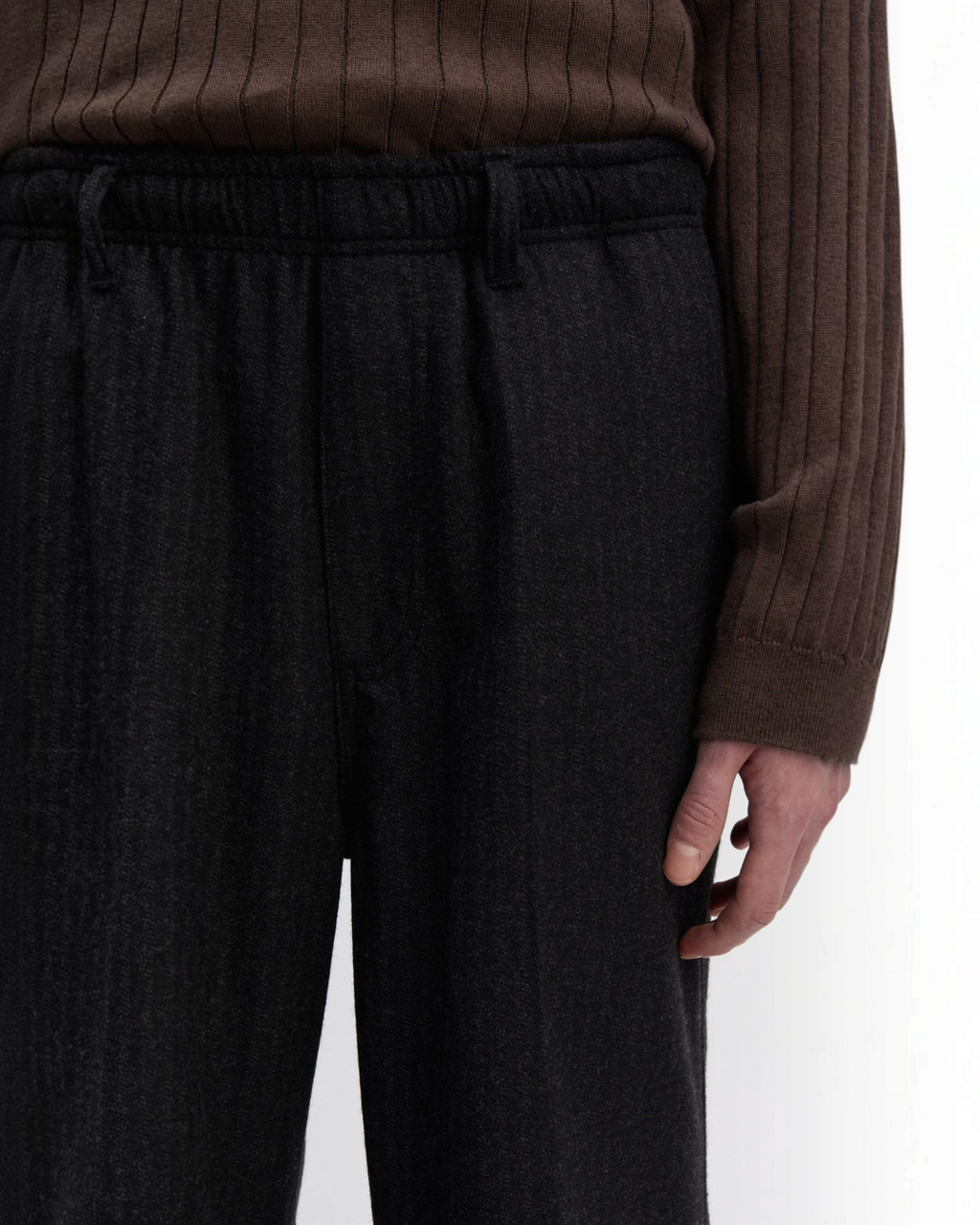 Another Aspect - 6.0 pants - Black with fine stripes