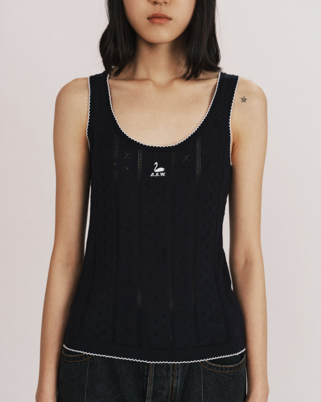 BB Wallace - Walker tank top - Navy and white