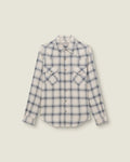 Caleb - Western Checkered Shirt - Light Blue