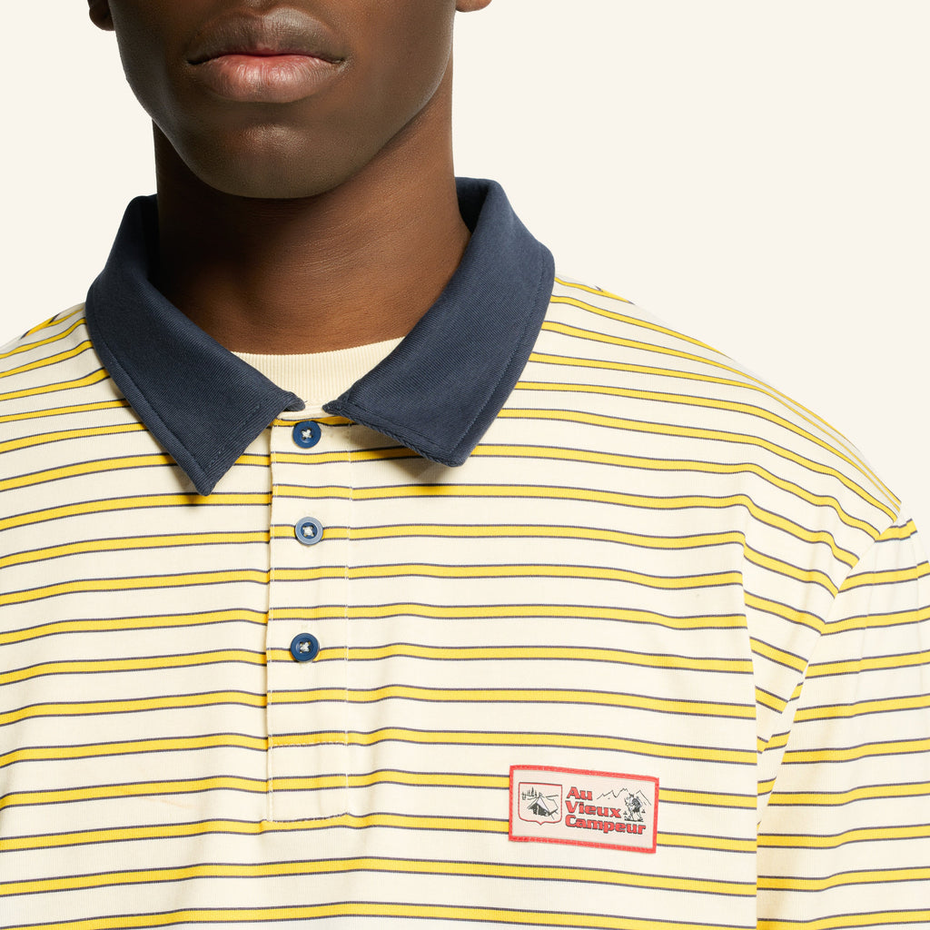 Au Vieux Campeur - Congés Payés - Roger Striped Polo - Blue Yellow & White