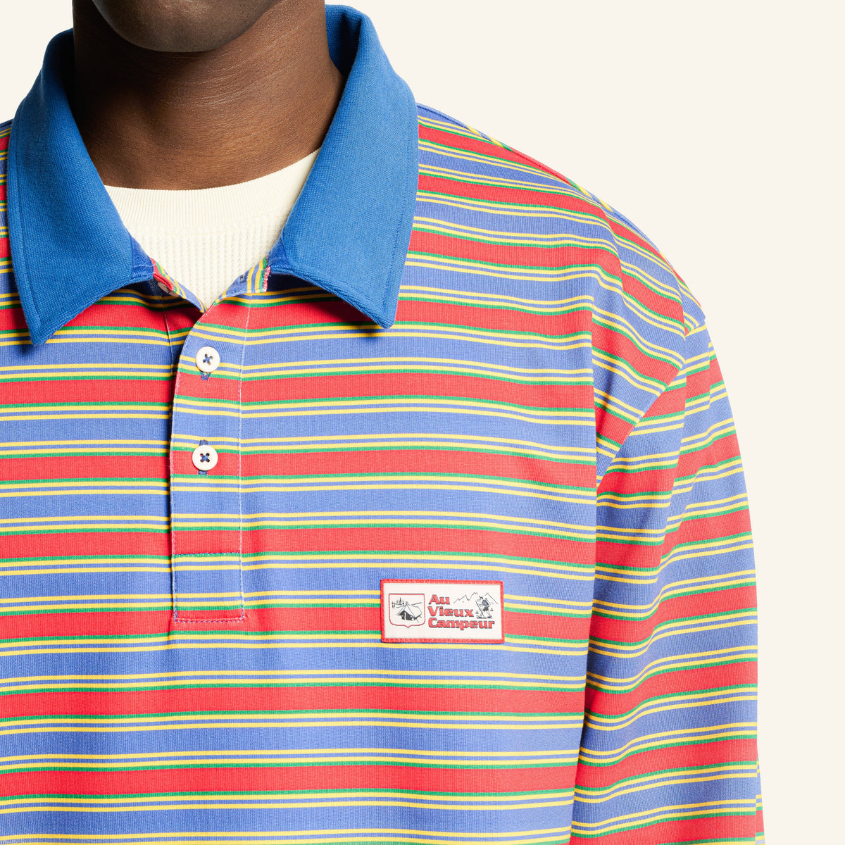 Au Vieux Campeur - Congés Payés - Roger Striped Polo - Green Red & Blue