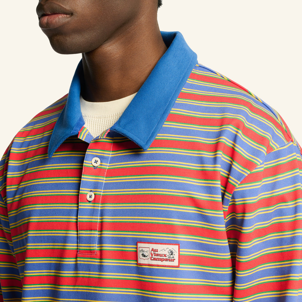 Au Vieux Campeur - Congés Payés - Roger Striped Polo - Green Red & Blue