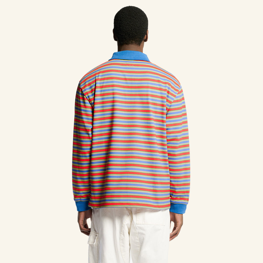 Au Vieux Campeur - Congés Payés - Roger Striped Polo - Green Red & Blue
