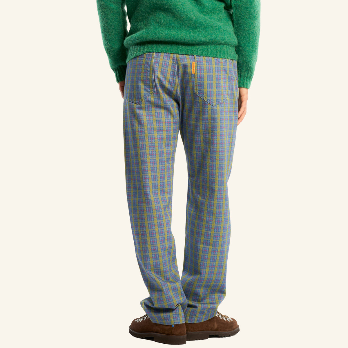 Au Vieux Campeur - Congés Payés - Pantalon À Carreaux Edgar - Vert Rouge & Bleu