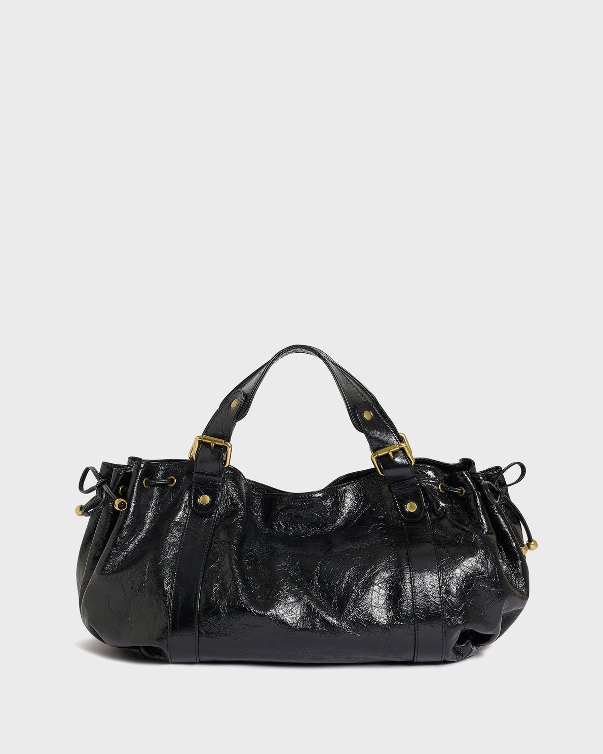 Gerard Darel - 24H Crinkled Effect Leather Handbag - Black