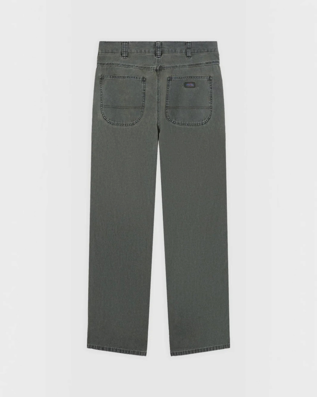 Vue arrière du pantalon Houck vert en toile de coton Dickies chez Merci Paris avec poches plaquées et étiquette