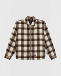 Veste-chemise Dickies Merci Paris en flanelle de coton marron à carreaux avec fermeture zippée et coupe oversize