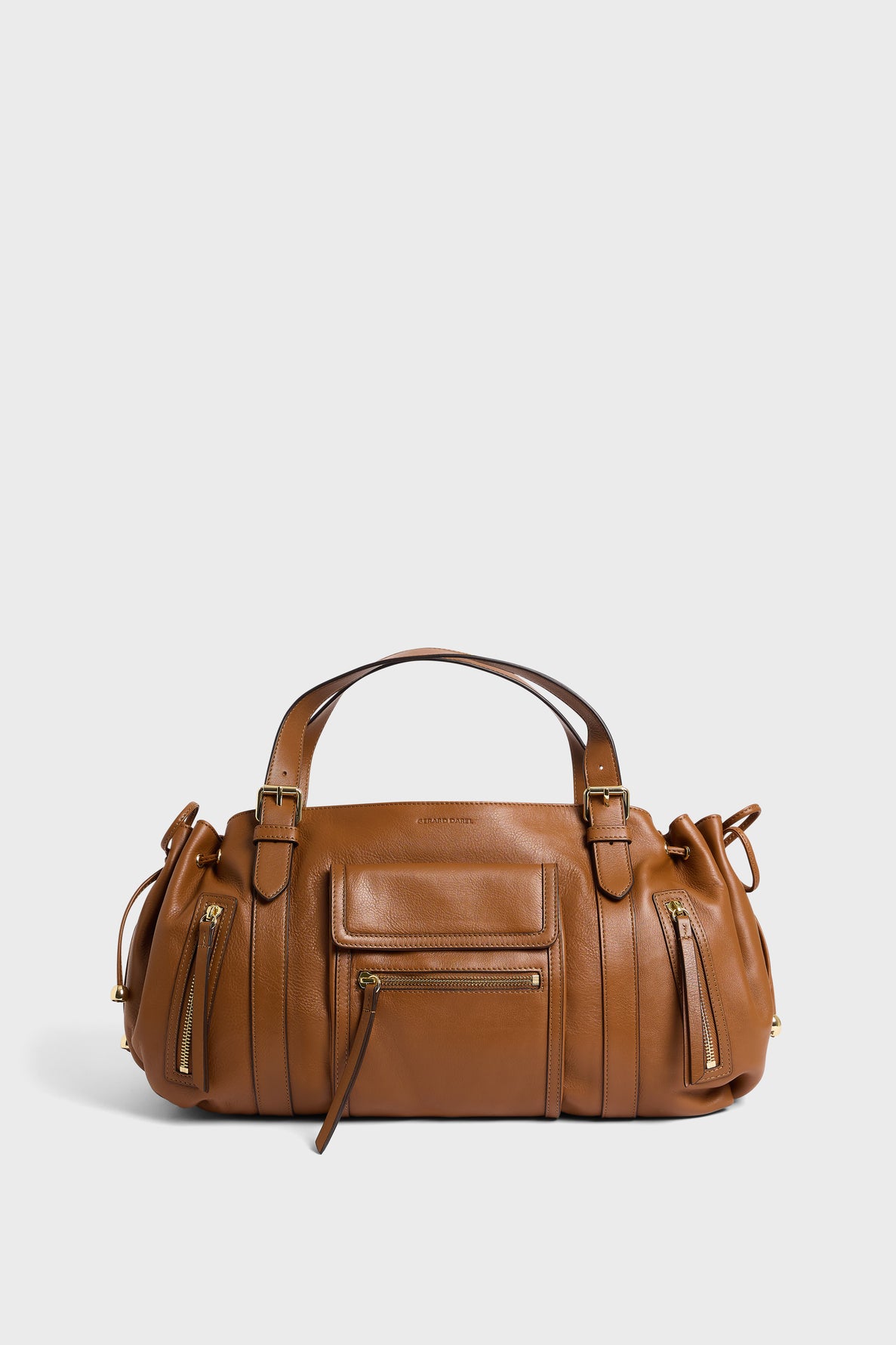 Gerard Darel - Sac À Main En Cuir Avec Poches Zippées St Germain - Cognac