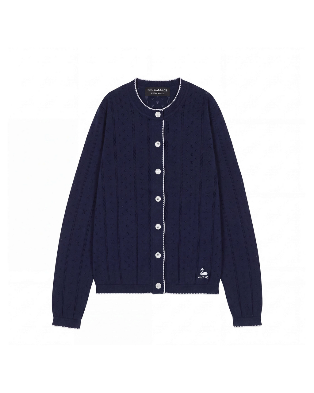 BB Wallace - Cardigan Prince - Marine et blanc