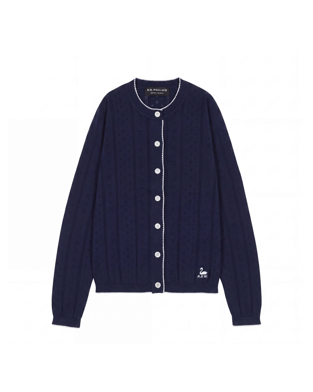 BB Wallace - Cardigan Prince - Marine et blanc