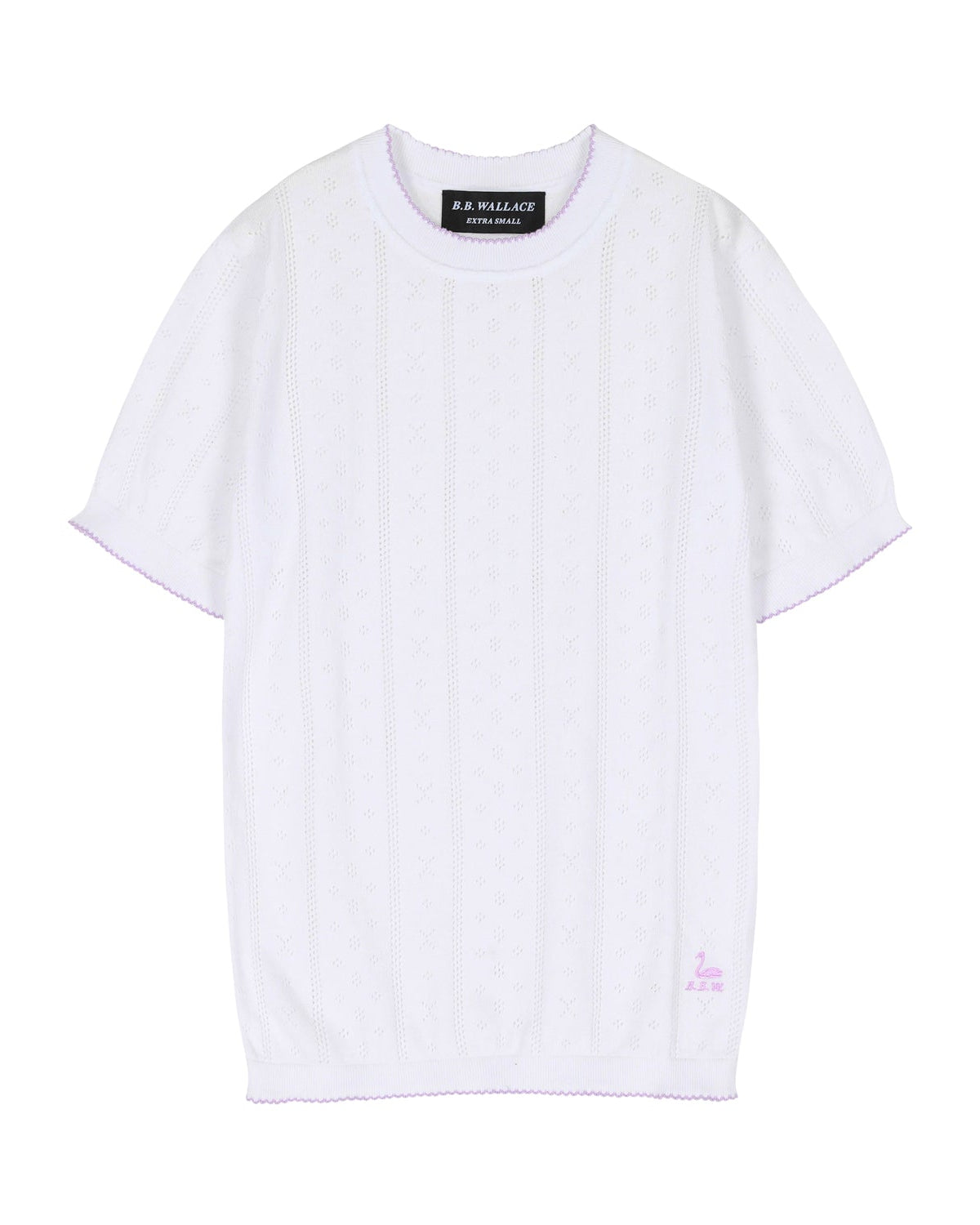 BB Wallace - Indiana T-shirt - White and lilac
