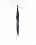Foulard Keyclip noir Merci Paris en mélange de modal et cachemire avec motif imprimé et attache métallique