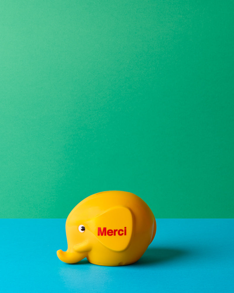 Merci - Elephant Piggy Bank - Yellow