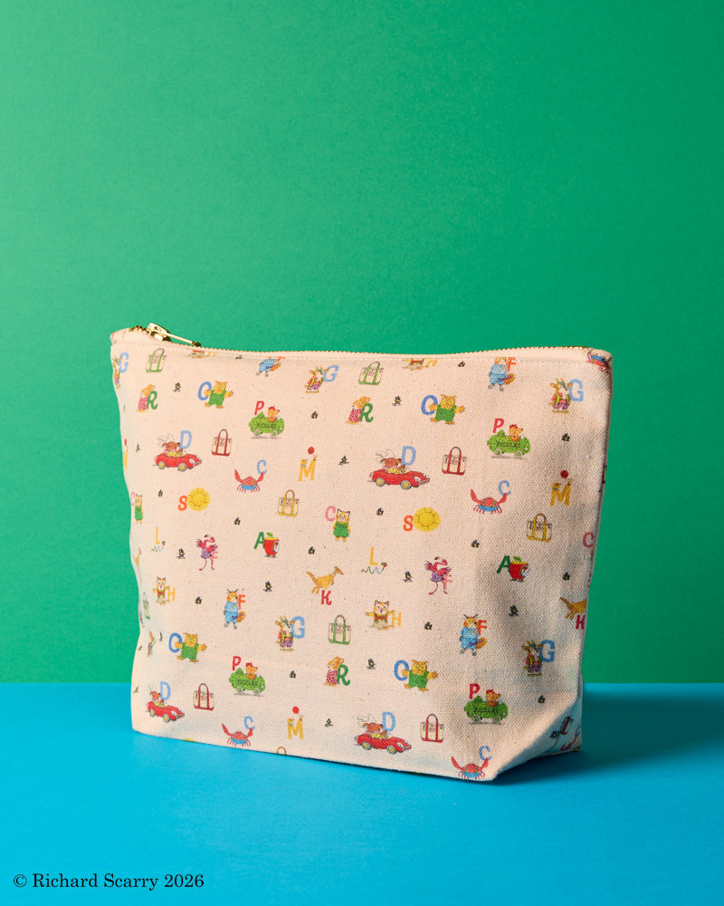 Merci x Richard Scarry - Pochette En Coton Alphabet - Écru