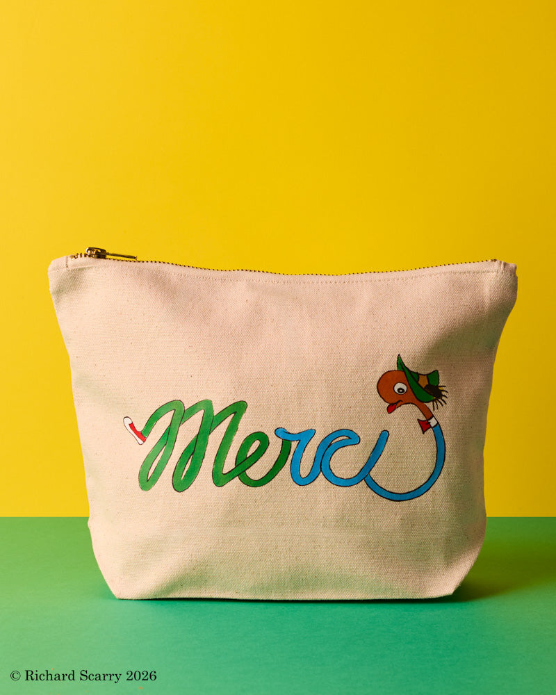 Merci x Richard Scarry - Cotton Tote Bag Merci - Ecru