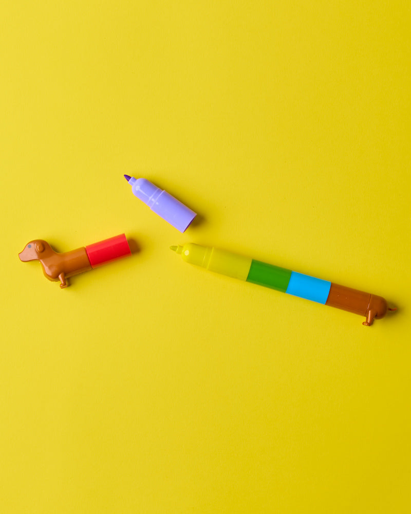 Kikkerland - Stackable Felt Pens - Dachshund