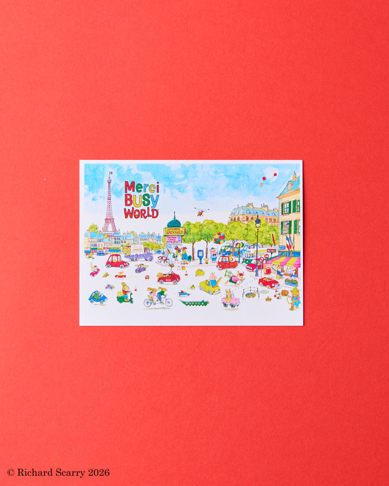 Merci x Richard Scarry - Postcard - Paris