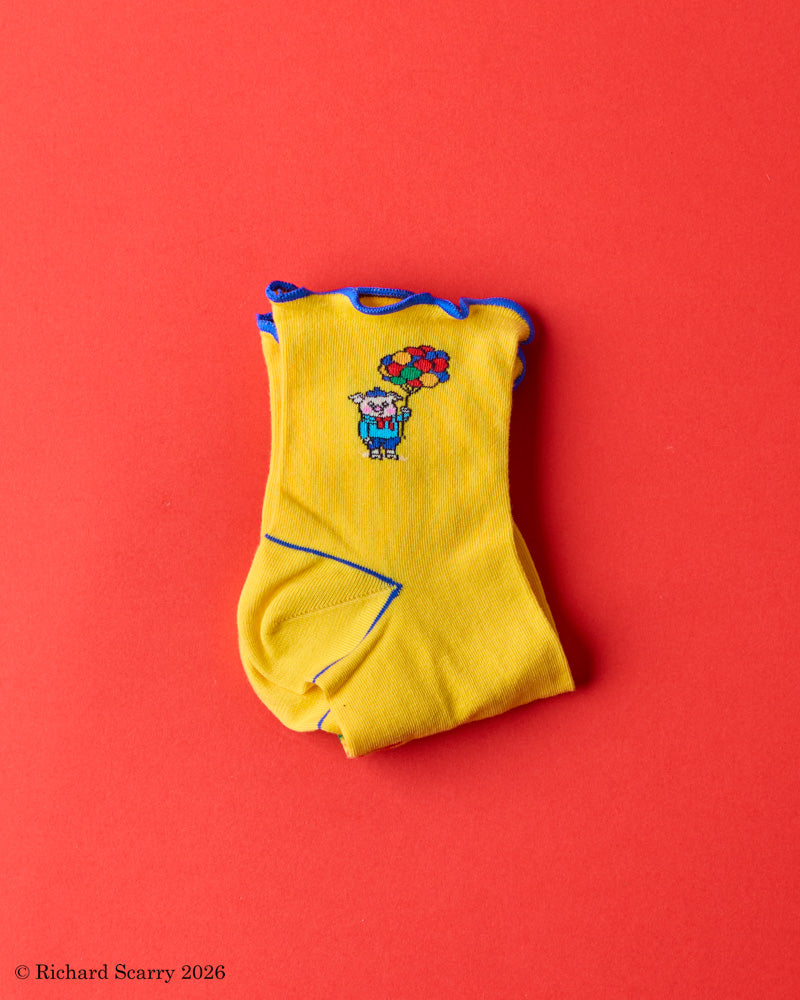 Merci x Richard Scarry - Chaussettes Cochon - Jaune