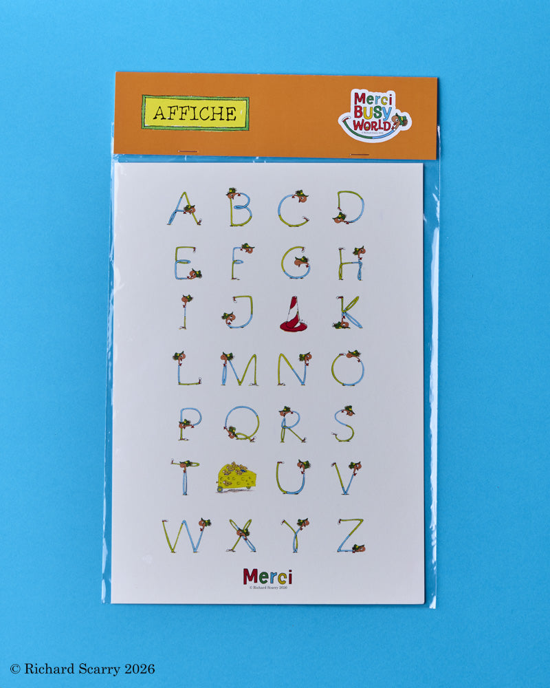 Merci x Richard Scarry - Poster - Alphabet