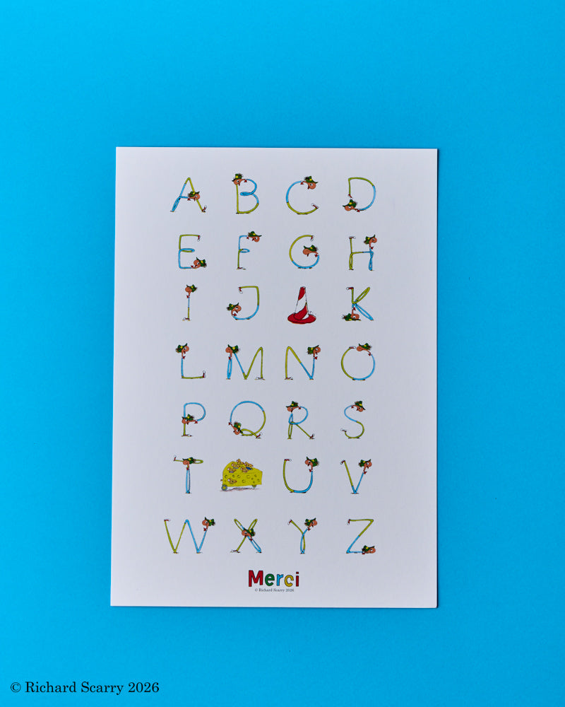 Merci x Richard Scarry - Poster - Alphabet