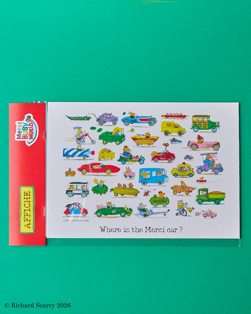 Merci x Richard Scarry - Poster - Cars