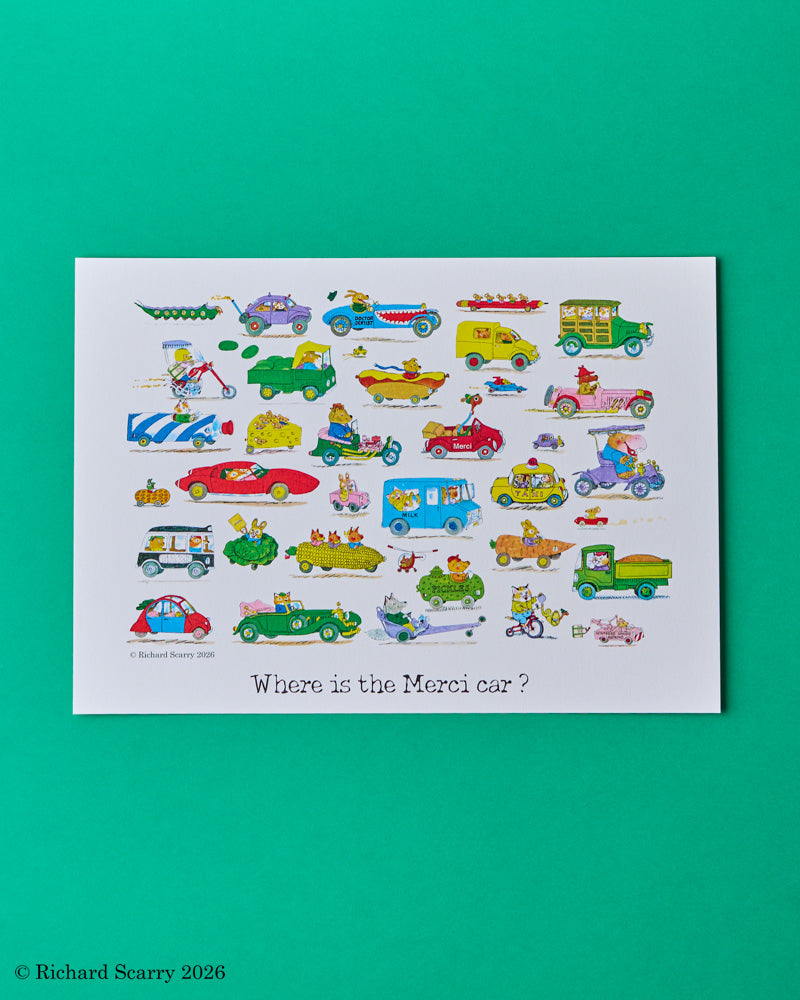 Merci x Richard Scarry - Poster - Cars