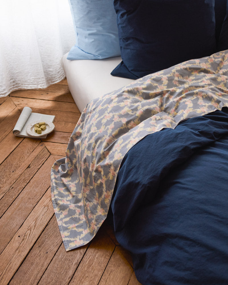 Merci - Drap Plat En Percale De Coton - Tataki Cerisier
