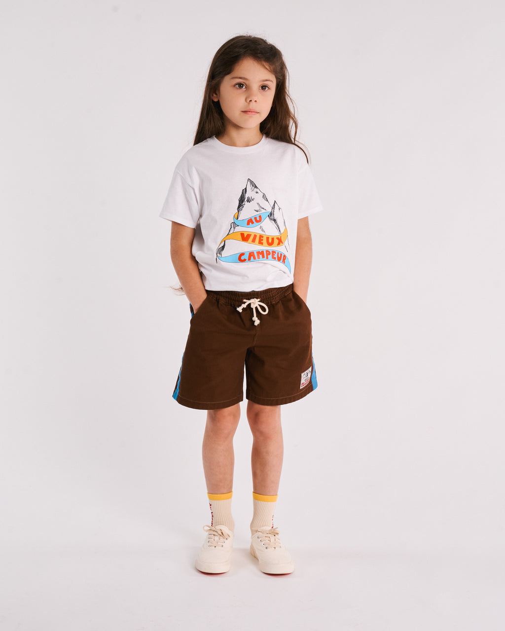 Au Vieux Campeur - Congés Payés - T-Shirt Kids Montagne - Blanc