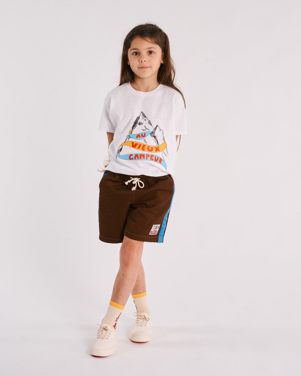 Au Vieux Campeur - Congés Payés - T-Shirt Kids Montagne - Blanc