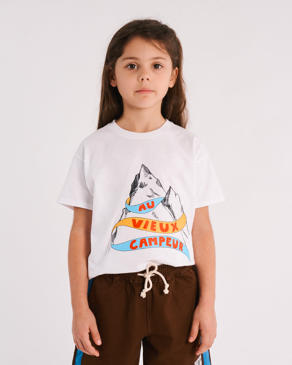Au Vieux Campeur - Congés Payés - T-Shirt Kids Montagne - Blanc