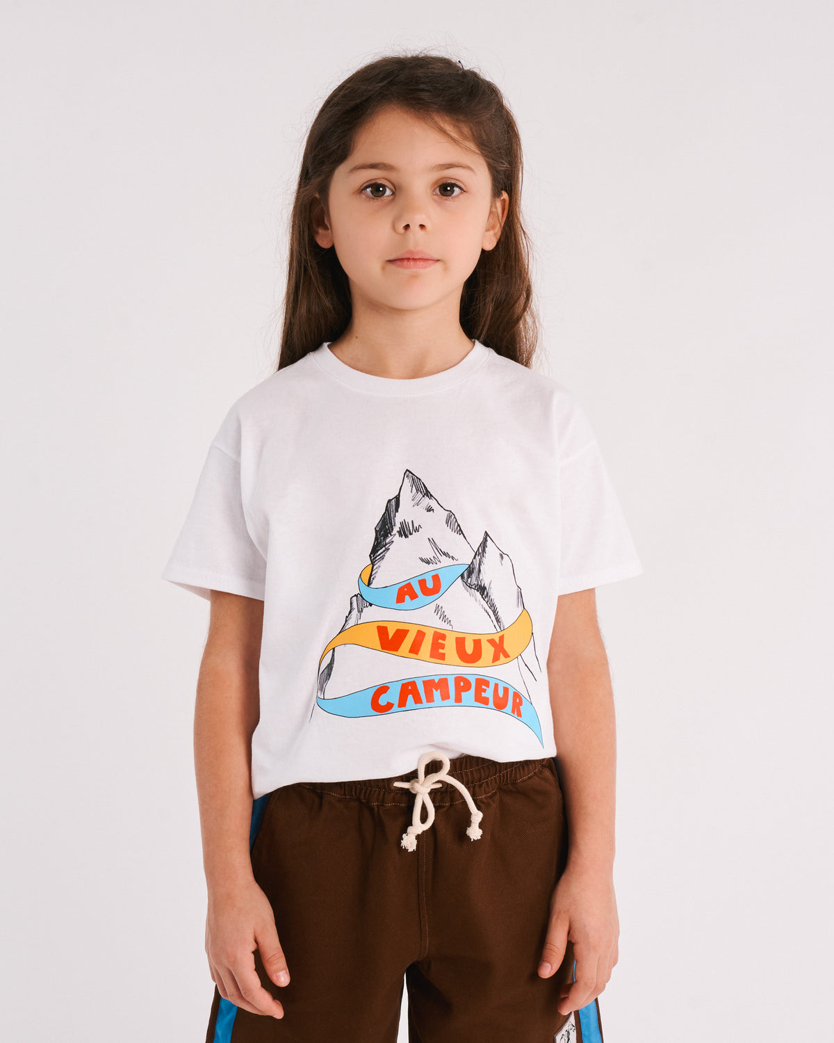 Au Vieux Campeur - Congés Payés - T-Shirt Kids Montagne - Blanc