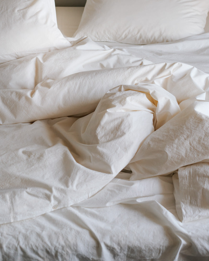 Merci - Cotton percale duvet cover - Chalk White
