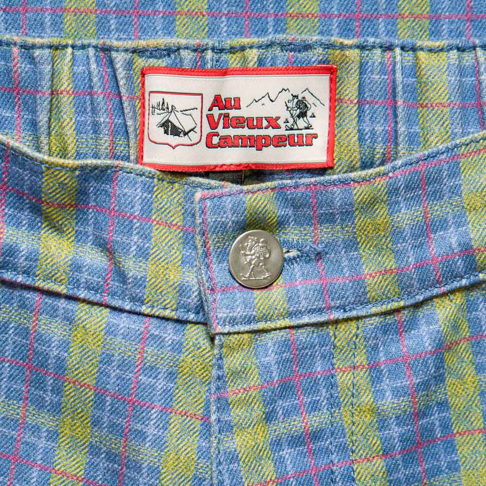 Au Vieux Campeur - Congés Payés - Pantalon À Carreaux Edgar - Vert Rouge & Bleu