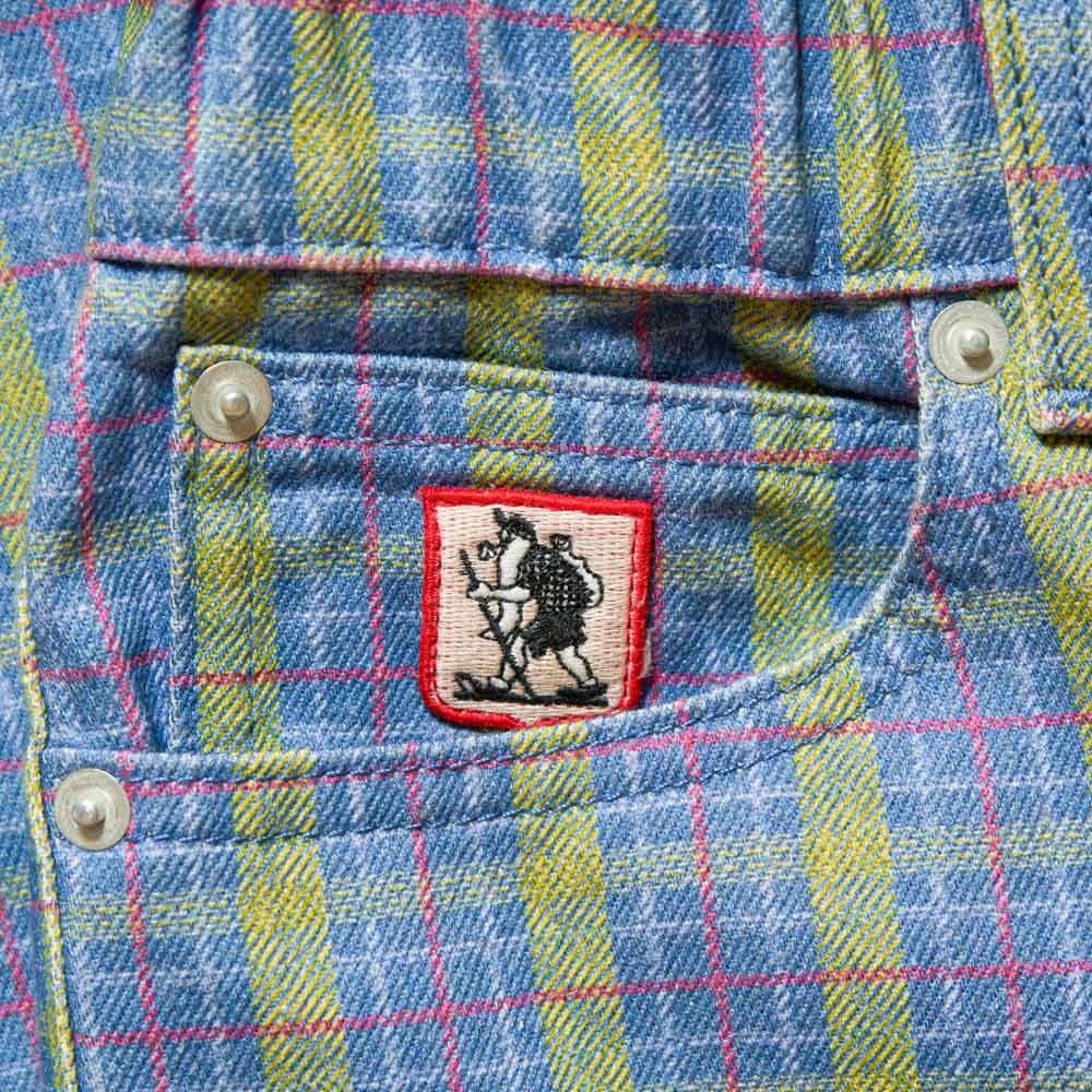 Au Vieux Campeur - Congés Payés - Pantalon À Carreaux Edgar - Vert Rouge & Bleu