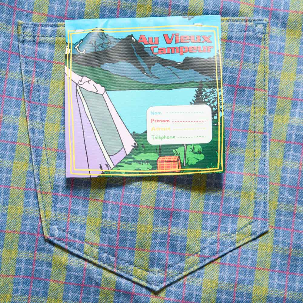 Au Vieux Campeur - Congés Payés - Pantalon À Carreaux Edgar - Vert Rouge & Bleu