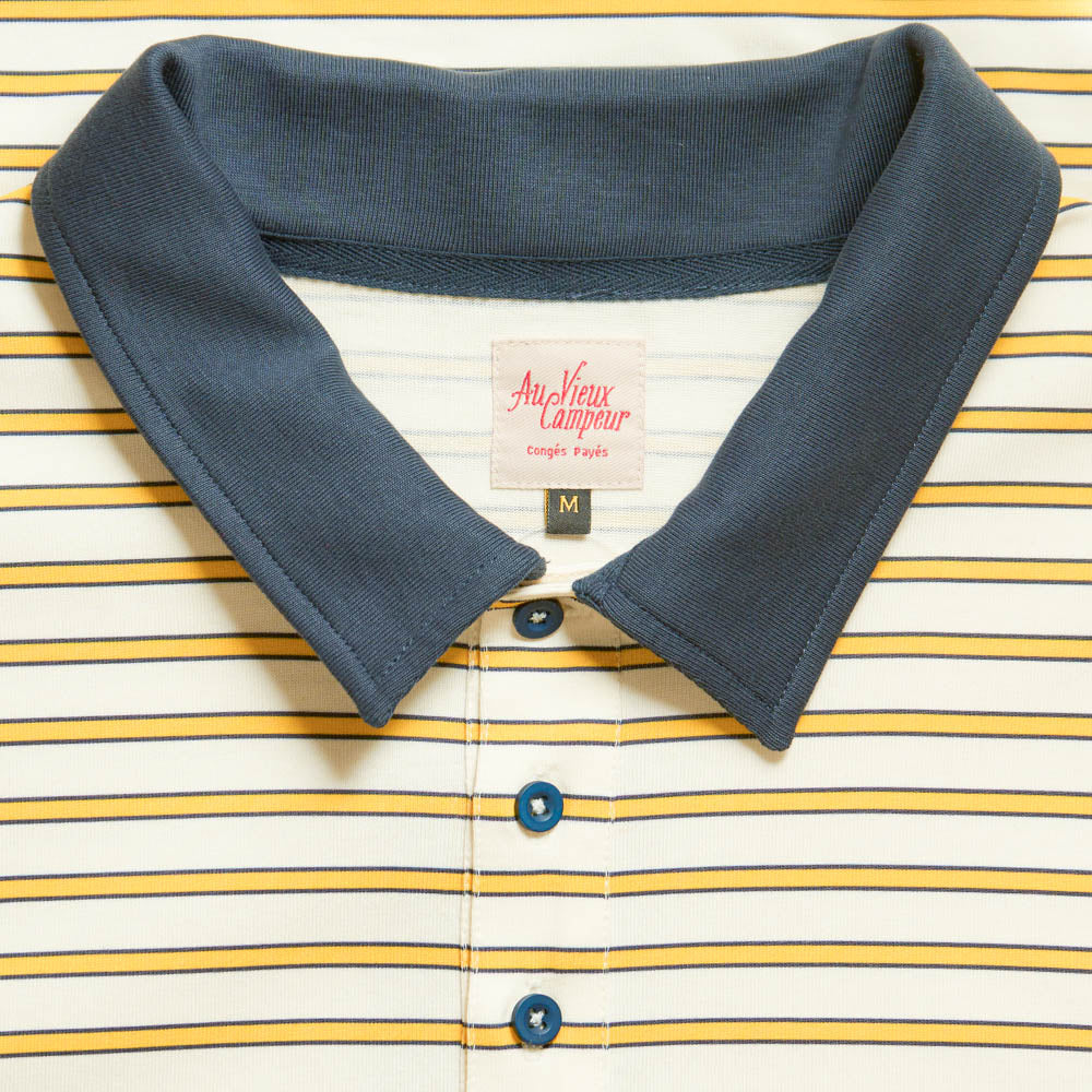 Au Vieux Campeur - Congés Payés - Roger Striped Polo - Blue Yellow & White