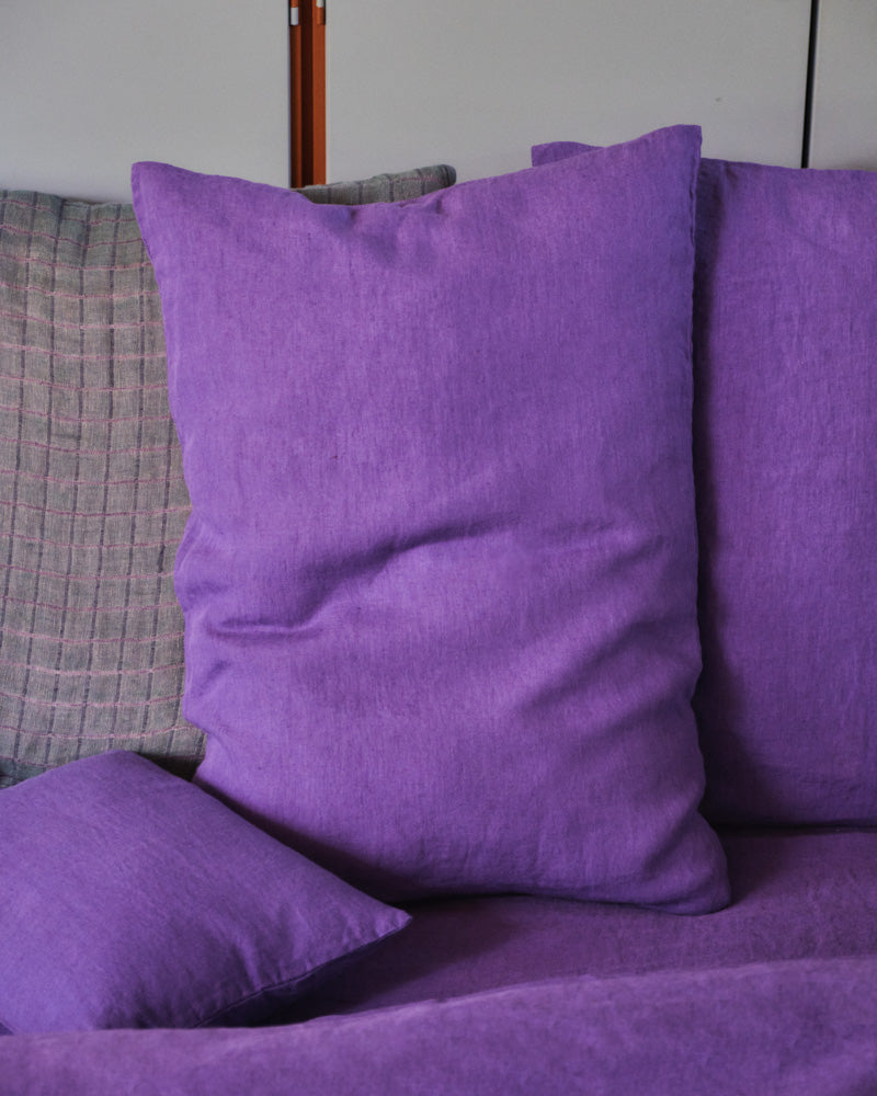Merci - Washed linen pillowcase - Storm Violet