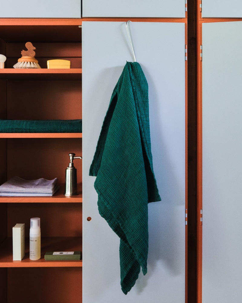 Merci - Linen bath towel - Waffle - Sequoia Green