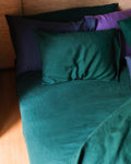 Merci - Washed linen fitted sheet - Sequoia Green