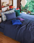 Merci - Housse De Couette En Lin Lavé - Bleu Pacifique