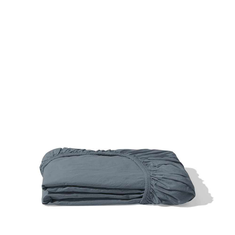 Cotton percale fitted sheet - Mist Grey