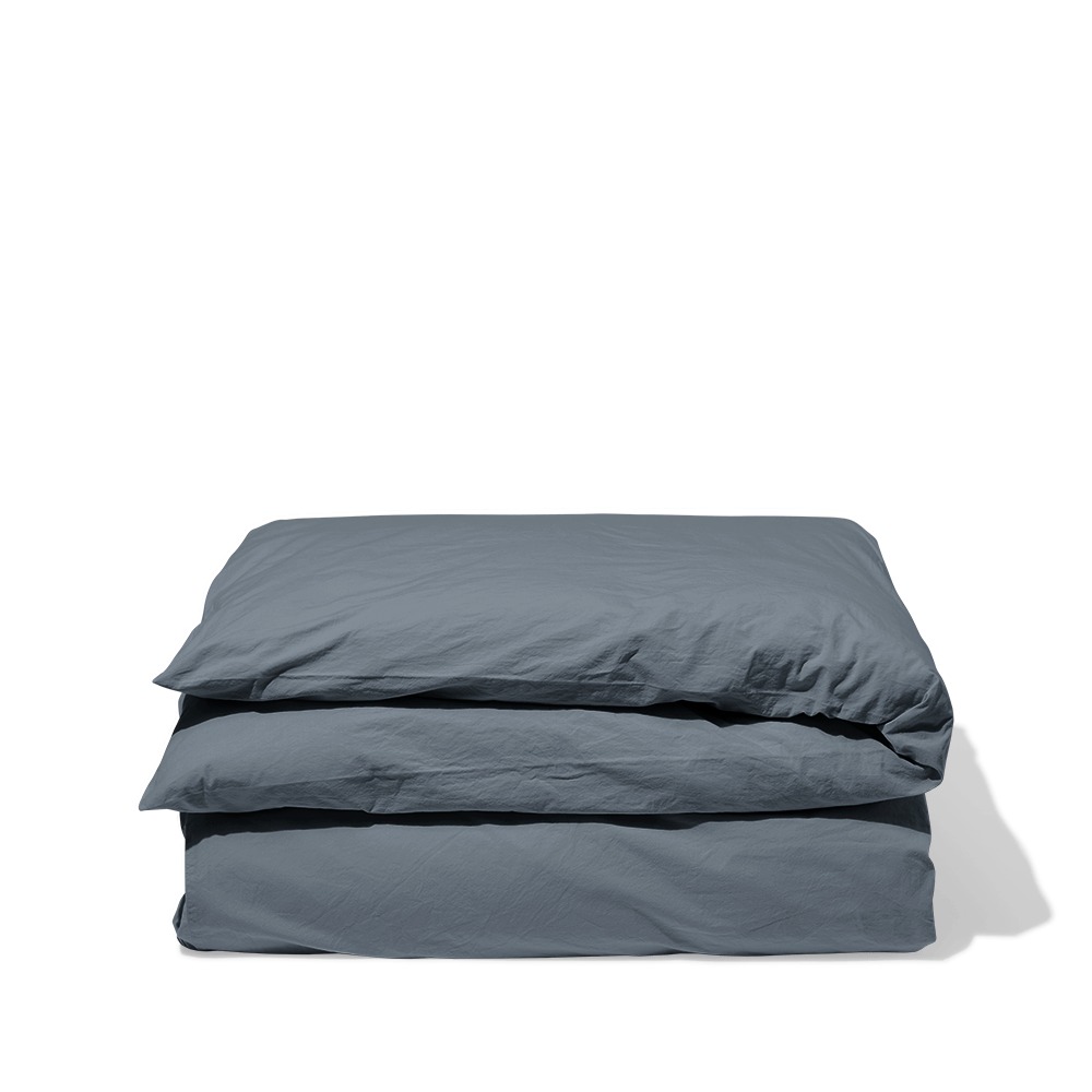Cotton percale duvet cover - Mist Grey