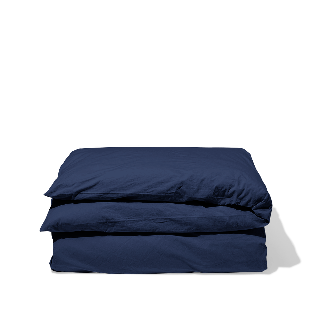Housse de couette en percale de coton - Bleu Abysses