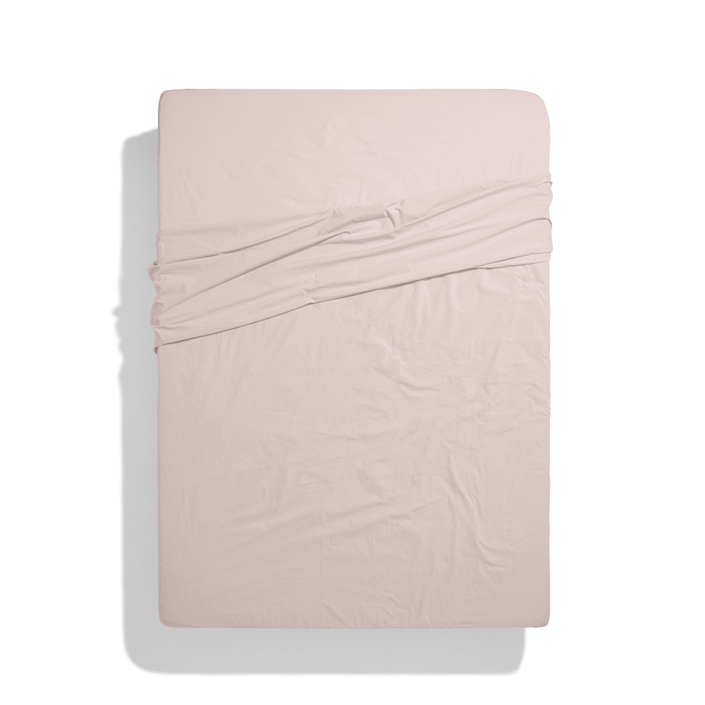 Cotton percale flat sheet - Powdered Pink