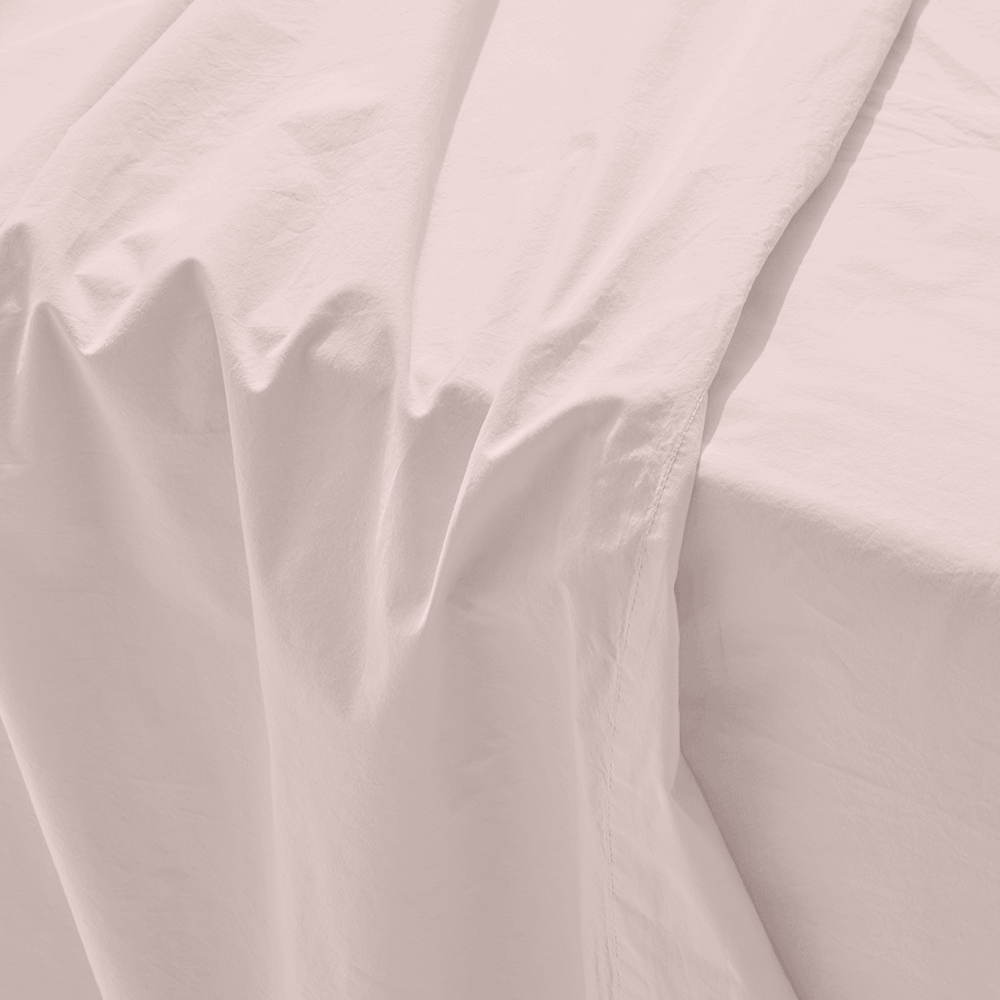 Cotton percale flat sheet - Powdered Pink