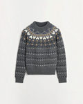 Sweater Merci Paris Skall Studio Misty in gray recycled merino wool with jacquard pattern and ribbed finishes