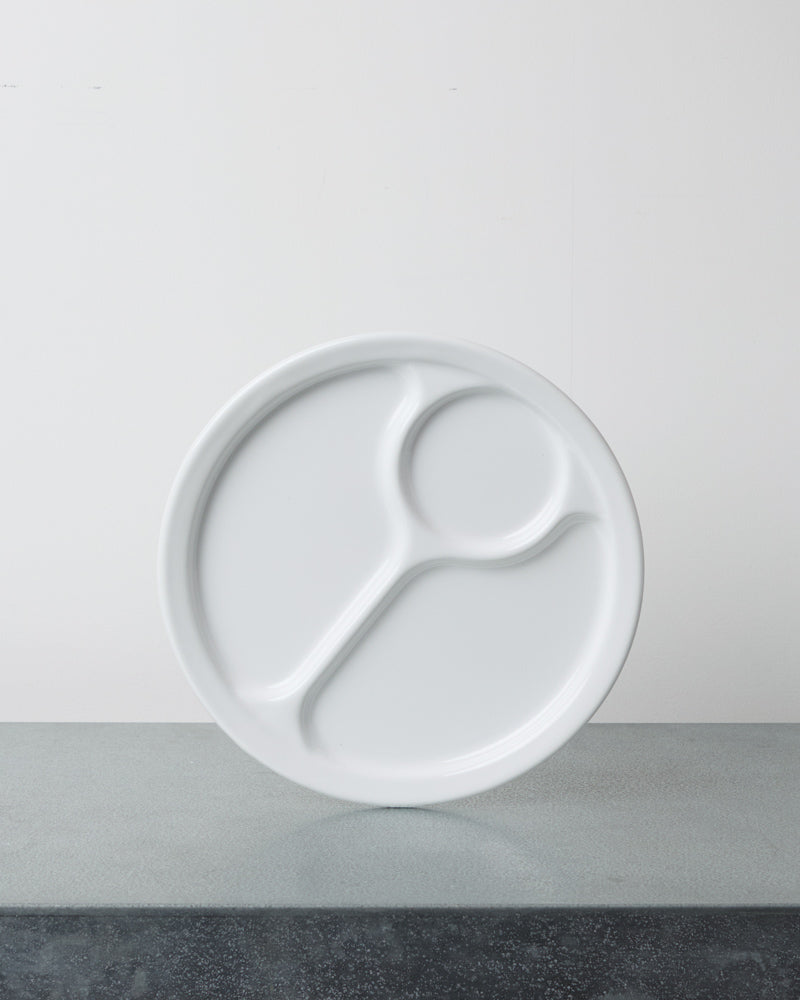 Noda Horo - Enameled Divided Plate - White